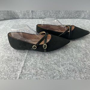 Journee Collection Pointed Toe Women’s Ballet Flats- Black Velvet- Size 10 Wide